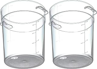 Carlisle FoodService Products Storplus Round Food Storage Container with Stackable Design for Catering, Buffets, Restaurants, Polycarbonate (Pc), 4 Quart, Clear (Pack of 2)