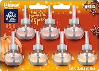 Glade PlugIns Refills Air Freshener, Scented and Essential Oils for Home and Bathroom, Golden Pumpkin & Spice, 4.69 Fl Oz, 7 Count
