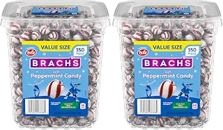 Brach's Bobs Sweet Stripes Soft Peppermint Candy, Individually Wrapped Pieces, 3.9 lb Tub (350 Count) (Pack of 2)