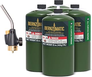 Bernzomatic All Purpose Propane 4 Pack with Utility Torch WT2301