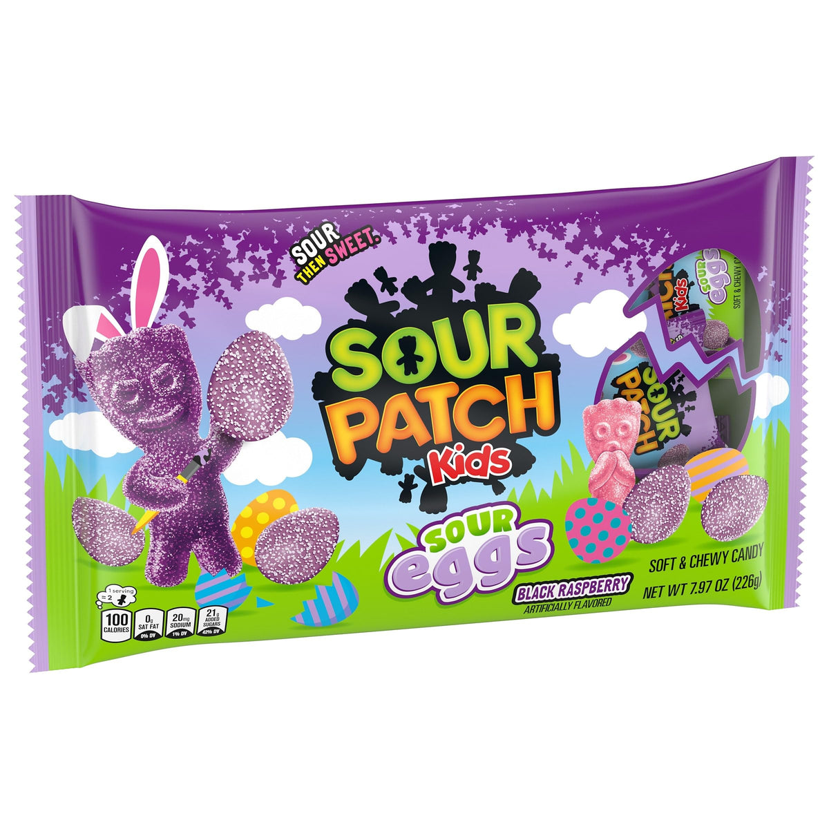 Sour Eggs Soft & Chewy Easter Candy by Sour Patch Kids – 18 Count (Pack of 2), Purple, Pack of 2