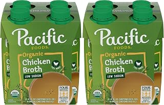 Pacific Foods Organic Broth Chicken Low Sodium, 8 Ounce, 8 Pack