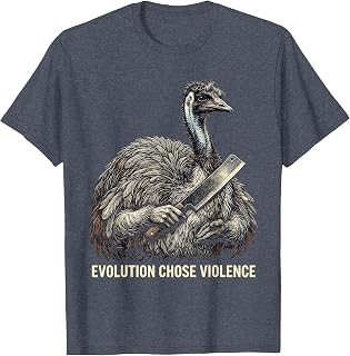 Evolution Chose Violence Dark Humor Tactical Emu Meme T-Shirt