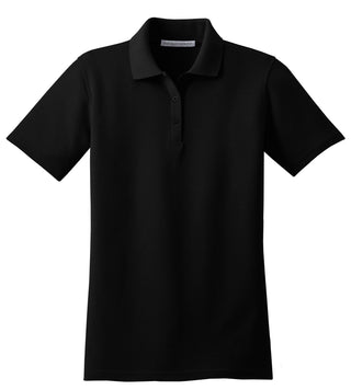 Ladies Stain-Resistant Polo. Black by Port Authority – Cotton, Black, Model L510