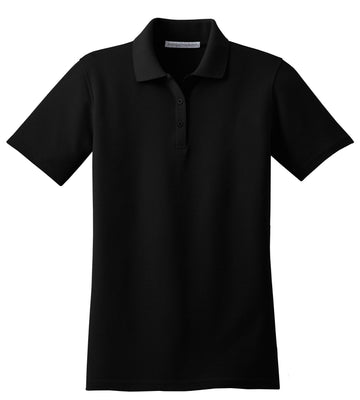 Ladies Stain-Resistant Polo. Black by Port Authority – Cotton, Black, Model L510