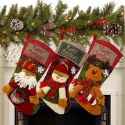 Sunnyglade Christmas Stocking Set, 18 Inch, 3 Pack