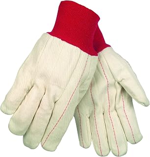 MCR Safety 9018CR Nap In Double Palm Men's Gloves, Large, White, 1-Pair