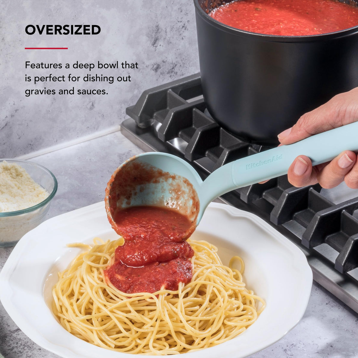 Plastic Ladle by KitchenAid – 12.3-Inch, Plastic, Mineral Water, Model KHA006OHMIA