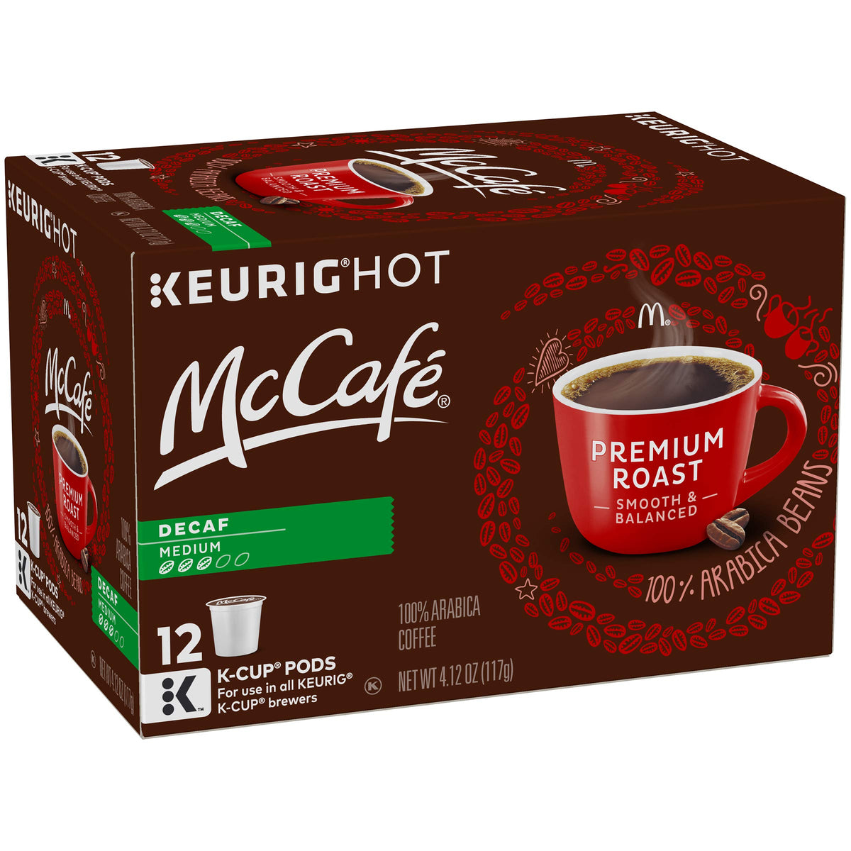 McCafé Decaf Premium Medium Roast K-Cup Coffee Pods (12 Pods) by McCafe – 12 Count (Pack of 1), Model 4300006064