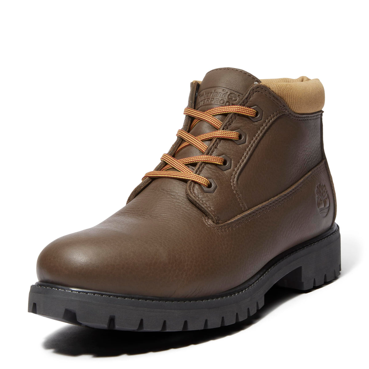 Men's Premium MID LACE UP WATERPROOF CHUKKA BOOT by Timberland – 10.5, Leather, Rubber, Dark Brown Fig With Olive