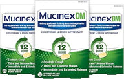 Mucinex DM-Expectorant/Cough Suppressant, 60 Tablets (3 Packs of 20 Count)