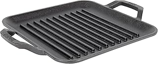 Lodge 11" Cast Iron Square Grill Pan - Chef Collection - Pre-Seasoned Cast Iron Pan - Versatile Cooking - Indoor & Outdoor Use - Incredible Heat Retention