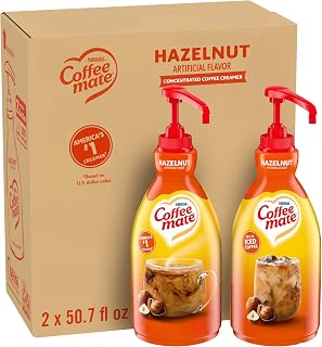 Nestle Coffee mate Hazelnut Non-Dairy Creamer Pump Bottle, 50.7 oz, 2-Pack