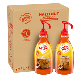 Hazelnut Non-Dairy Creamer Pump Bottle by Nestle Coffee mate – 50.7 Fl Oz (Pack of 2), Coffee, Pack of 2, Model NES31831CT