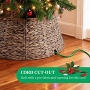Sweetcrispy Tree Collar, 24 Inch Woven Hyacinth, Brown
