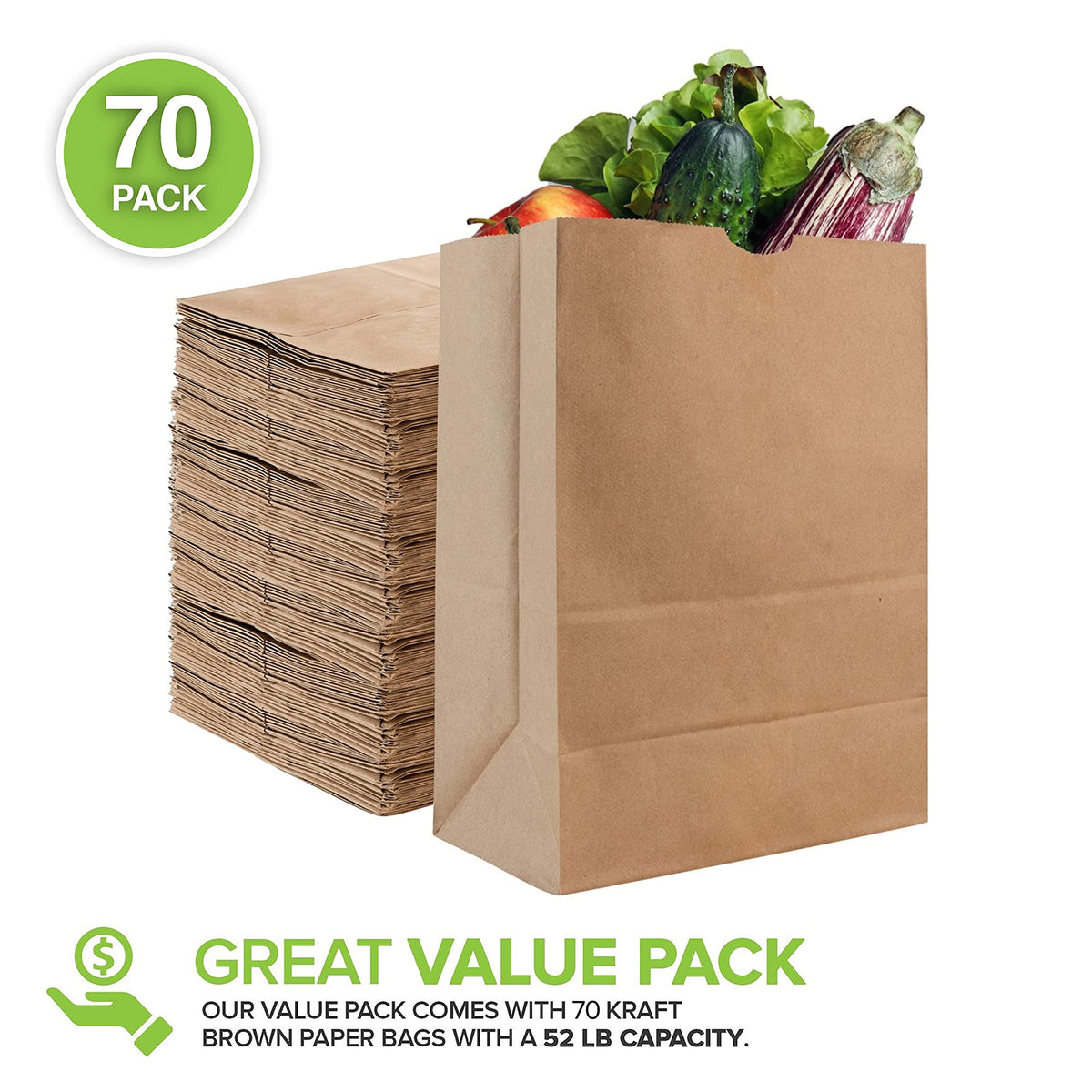 Stock Your Home 70 Count / Brown / 52.0 pounds Bags