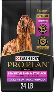 Purina Pro Plan Sensitive Skin & Stomach Dry Dog Food, Turkey, 24 lb Bag