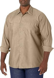 Red Kap Long Sleeve Industrial Solid Work Shirt Khaki 2X-Large - 5 Pack