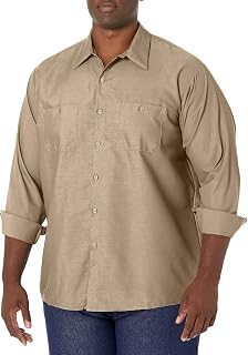Red Kap Long Sleeve Industrial Solid Work Shirt Khaki 2X-Large - 5 Pack