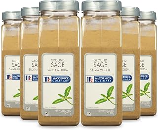 McCormick Culinary Ground Sage, 11 oz - Six 11 Ounce Containers of Ground Sage Seasoning for Cooking, Ideal in Stuffing, Seafood, Dressings, Soups and More