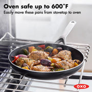 12" Nonstick Frying Pan Skillet by OXO – 12" Frying Pan, 3.0 cups, Ceramic, Black, Model CC008394-001
