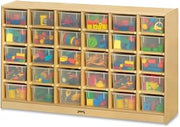 Jonti-Craft 30 Cubbie Mobile Storage with Clear Trays