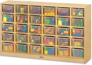 Jonti-Craft 30 Cubbie Mobile Storage with Clear Trays