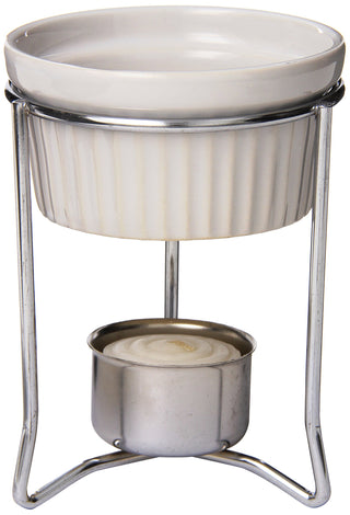 Browne 3 oz Chrome-Plated Butter Warmer w/Stoneware Pot by Browne Foodservice – Chrome, Silver, Model 575767