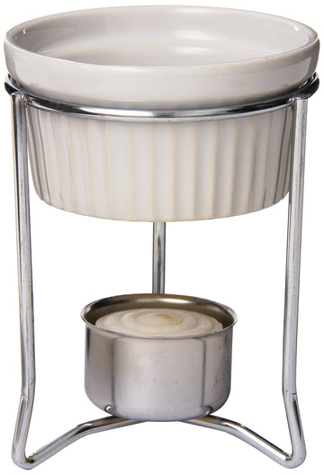Browne 3 oz Chrome-Plated Butter Warmer w/Stoneware Pot by Browne Foodservice – Chrome, Silver, Model 575767