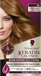 Schwarzkopf Permanent Hair Dye Cream, 7.5 Caramel Blonde, 1 Count