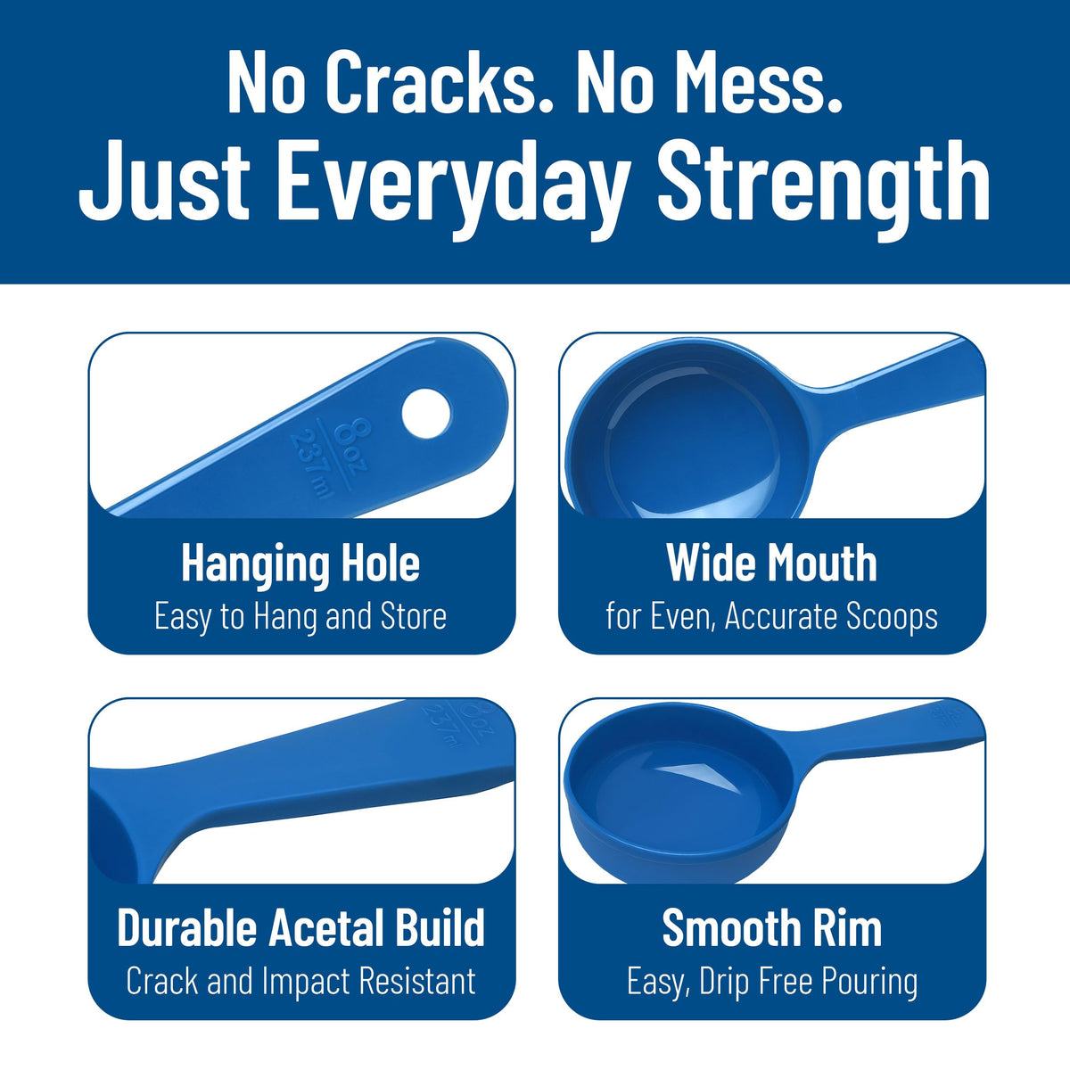 Carlisle FoodService Products 8 Ounces / Blue / Flat Cooking Spoons