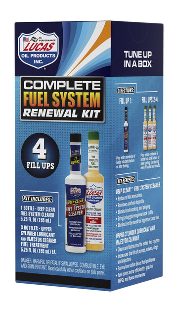 10966 Complete Fuel System Renewal Kit by Lucas Oil – 5.25 fl oz (Pack of 4), Blend, Others, Model LUCA10966
