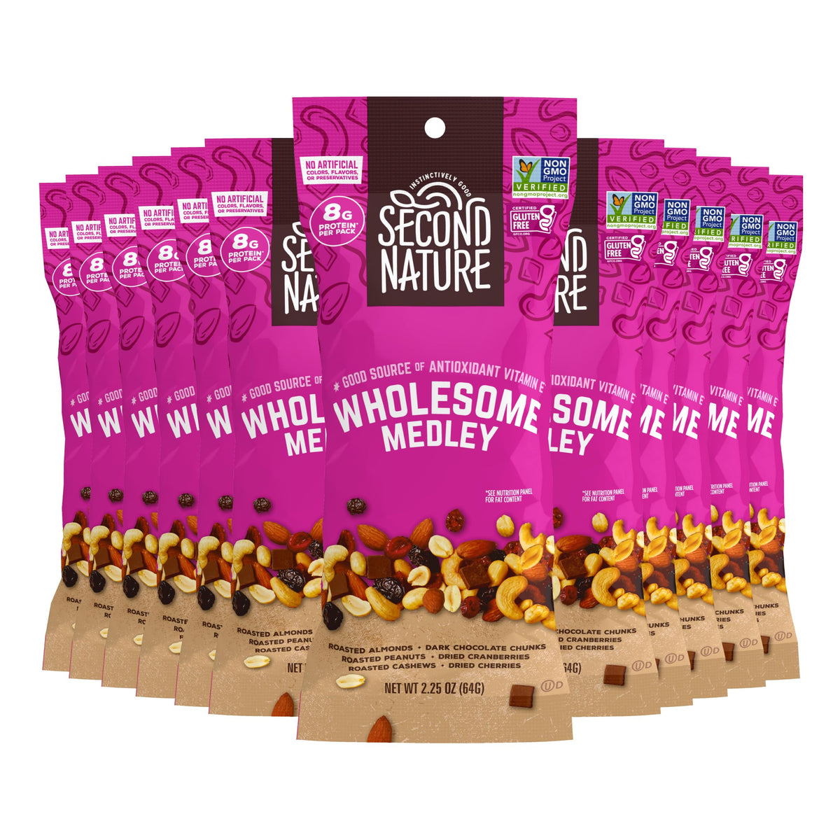 Second Nature Wholesome Medley / 2.19 Ounce (Pack of 12) / 1 Snack & Trail Mixes
