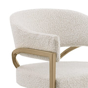Boucle Fabric Counter Stools with Gold Iron Chrome Base by Best Quality Furniture – Iron, Gold, Model CH307