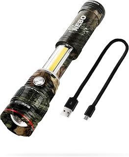 NEBO SLYDE King 500 Lumen USB Rechargeable LED Flashlight with Red Work Light, Bright EDC Flashlight with a Magnetic Base, Black, and Red, 4 Light Modes