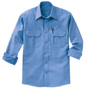 Men's Solid Dress Uniform Shirt by Red Kap – Large, Polyester/35, Petrol Blue, Model SP50MBL323