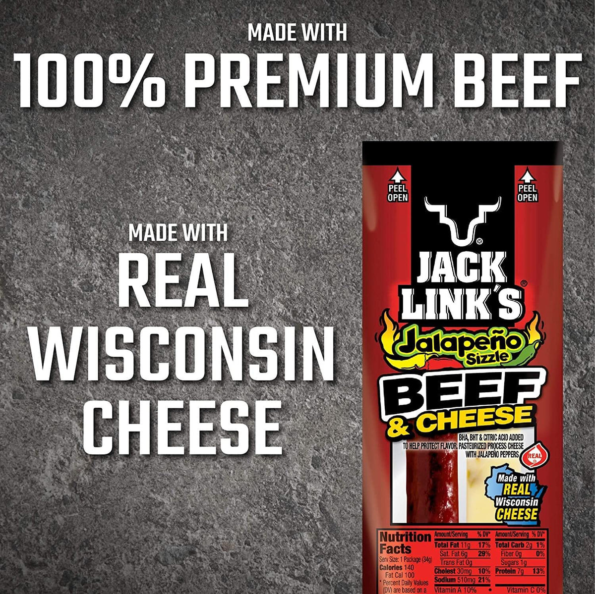 Jalapeno Sizzle Beef & Cheese Combo Pack by Jack Link's – 12 Ounce, Pack of 2