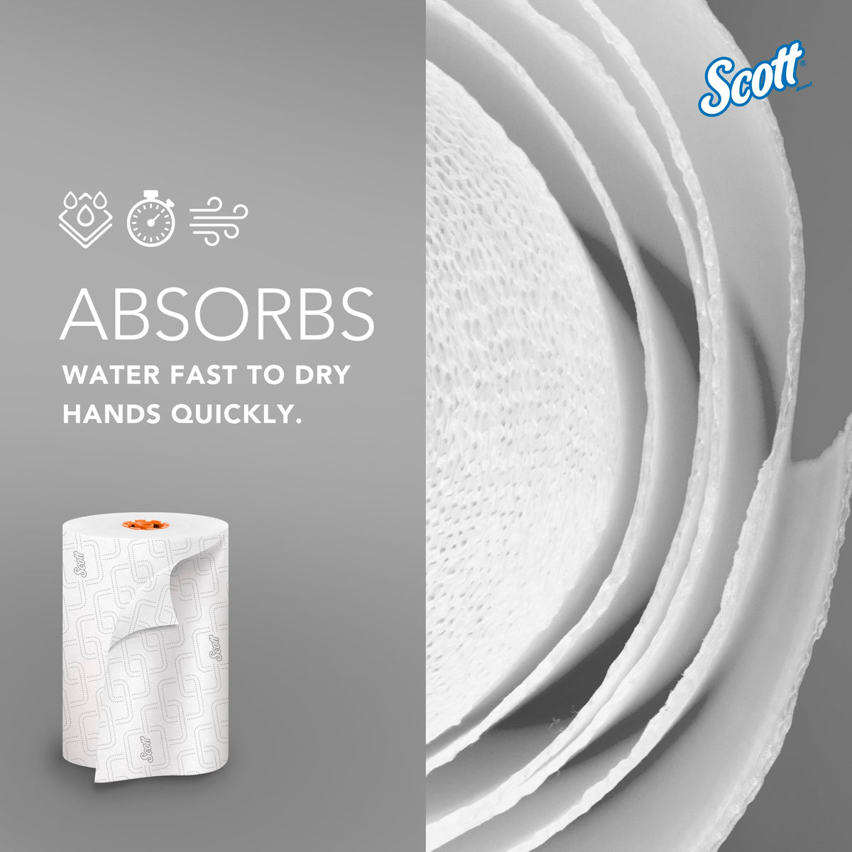 Scott Professional Slimroll Hard Roll Towels – Bulk, 6 Rolls x 580' (47035)