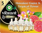 Air Wick Vibrant Plug in Scented Oil Refill, 5ct, Nectarine & Paradise Flower, Air Freshener, Essential Oils