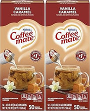 Nestle Coffee mate Liquid Coffee Creamer Singles, Vanilla Caramel, 50 Ct Box (Pack of 2)