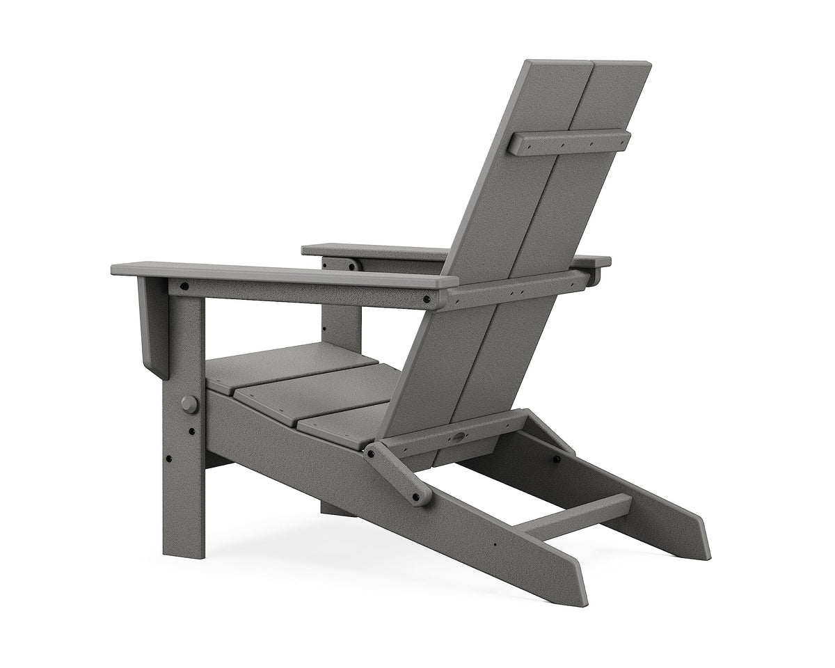 Contemporary Modern Folding Adirondack Chair in Slate Grey by Polywood – Plastic, Folding Slate Grey, Model AD5022GY