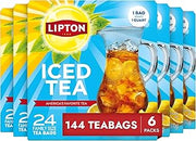 Lipton Unsweetened Iced Tea Bags, Family Size, (24 Ct. 6-Pack) 144 Ct.