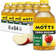 Mott's Zero Sugar Apple Juice Drink, 64 fl oz Bottle (Pack of 8), Apple Flavor, Excellent Source of Vitamin C