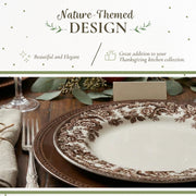 Spode Delamere Earthenware Salad Plates, 8 Inch Diameter, Set of 4, Brown and White