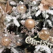 Wironlst Plastic Christmas Ornaments, Multi Size Set, Champagne