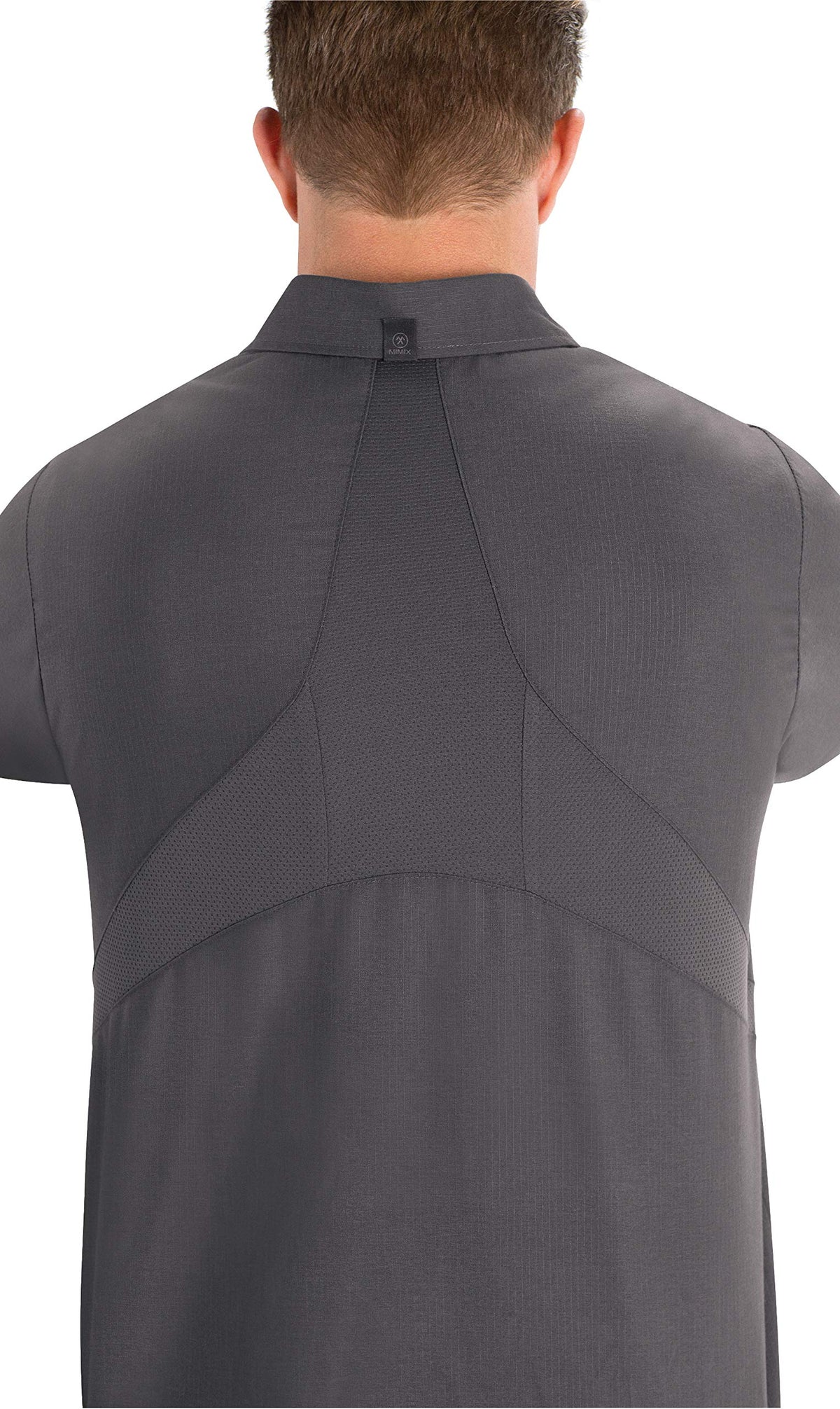 Men's Short Sleeve Work Shirt with Mimix by Red Kap – Large, Polycotton, Charcoal, Model SX20-CH-L