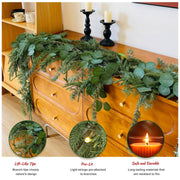 9ft Real Touch Norfolk Pine Garland with Tassels by EnnbeRuu – 9FT, Polyethylene (PE), Green, Model TT13-9FT