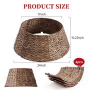 Sweetcrispy Tree Collar, 24 Inch Woven Hyacinth, Brown