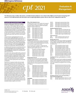 Evaluation and Management (CPT 2021 Express Reference Coding Card)