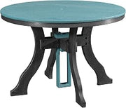 American Furniture Classics Model 44R-D-ARB Dining Height Round Table in Aruba Blue with a Black Base, Made in The USA